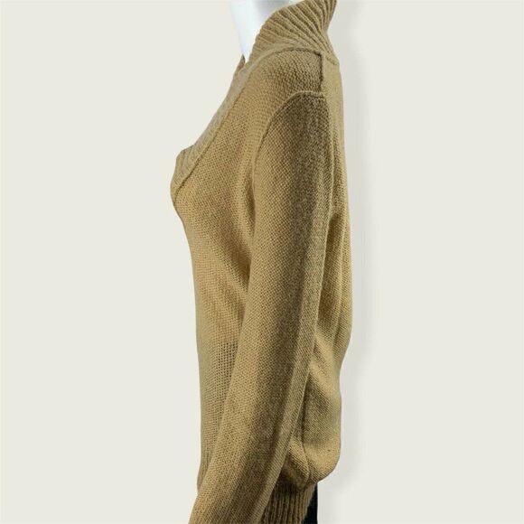 J.Crew Mohair V Neck Sweater Pullover Butterscotch Fall Minimalist M - Picture 5 of 8